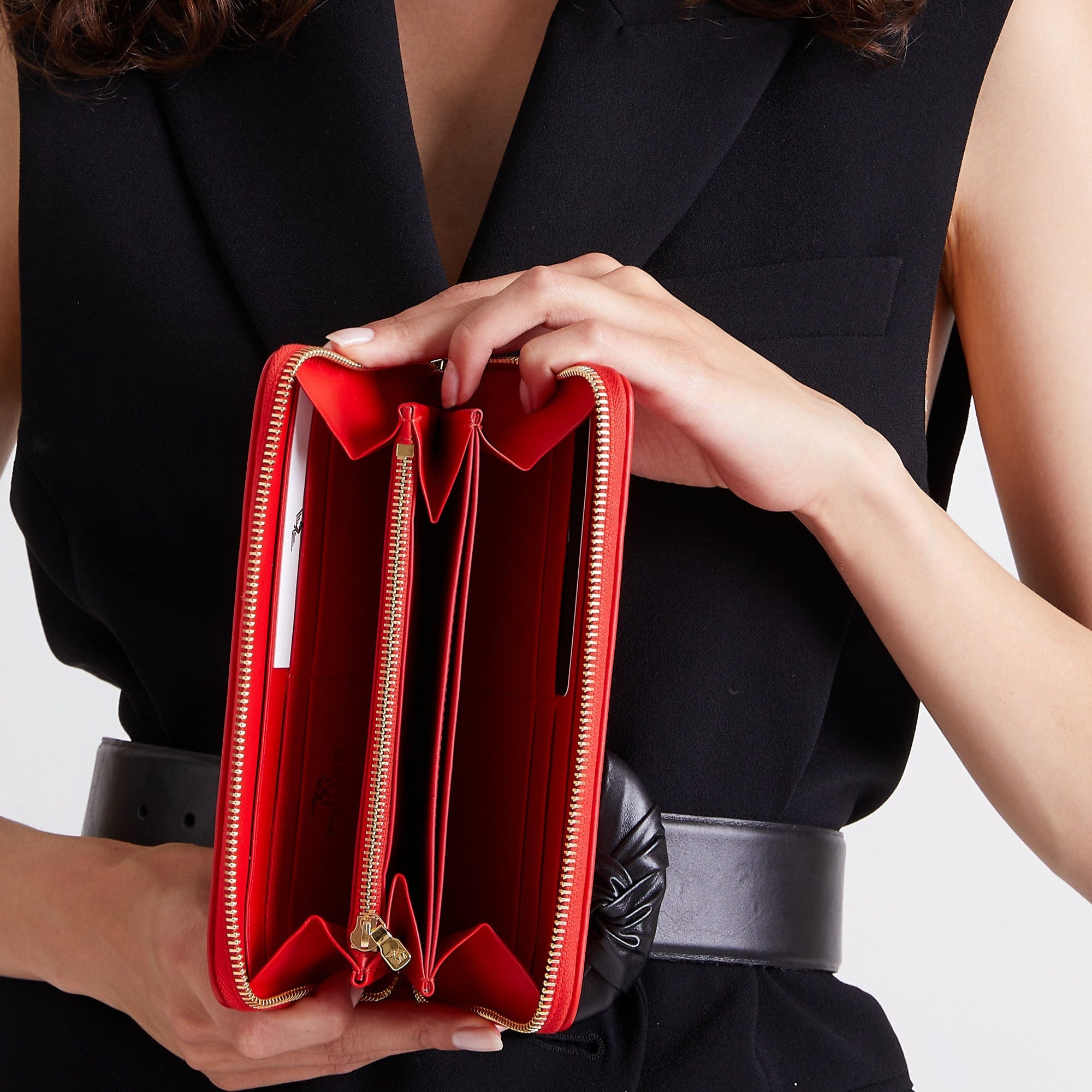 CLARIDEN | Portemonnaie cherry rot/gold - ON BODY OFFEN