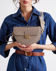 CEVIO | Sac à bandoulière taupe gris/or