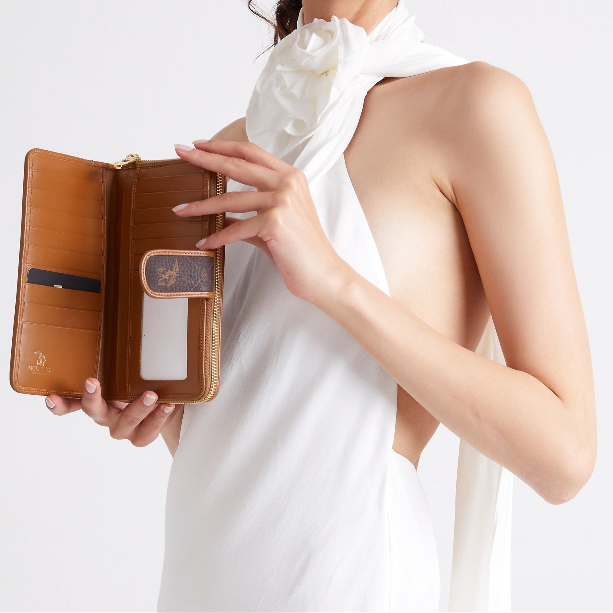 MATTERHORN | Portemonnaie Pecarus braun/beige/gold - on body offen