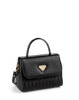 PRILLY | Handtasche classic schwarz/gold - seitlich