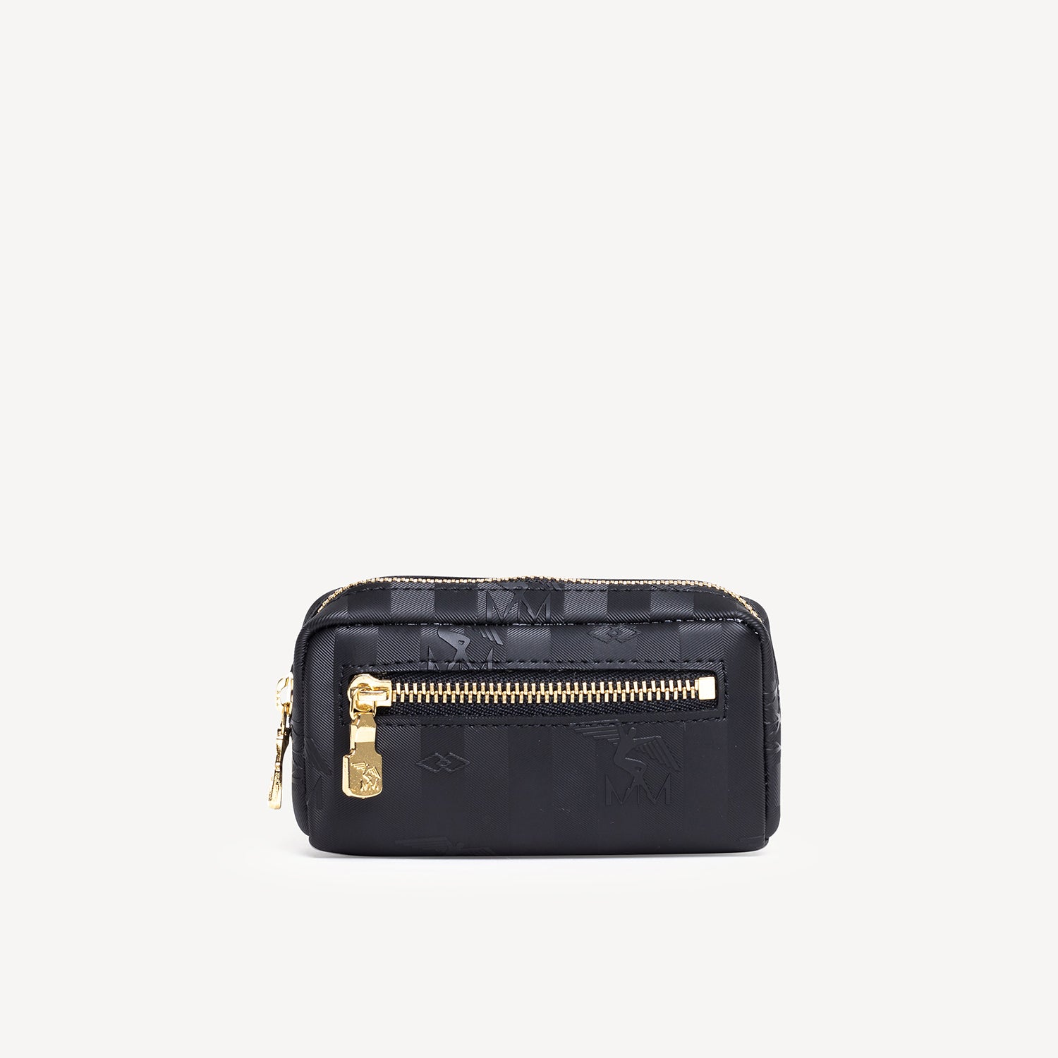 DOM | Schlüsseletui classic schwarz/gold- FRONTAL