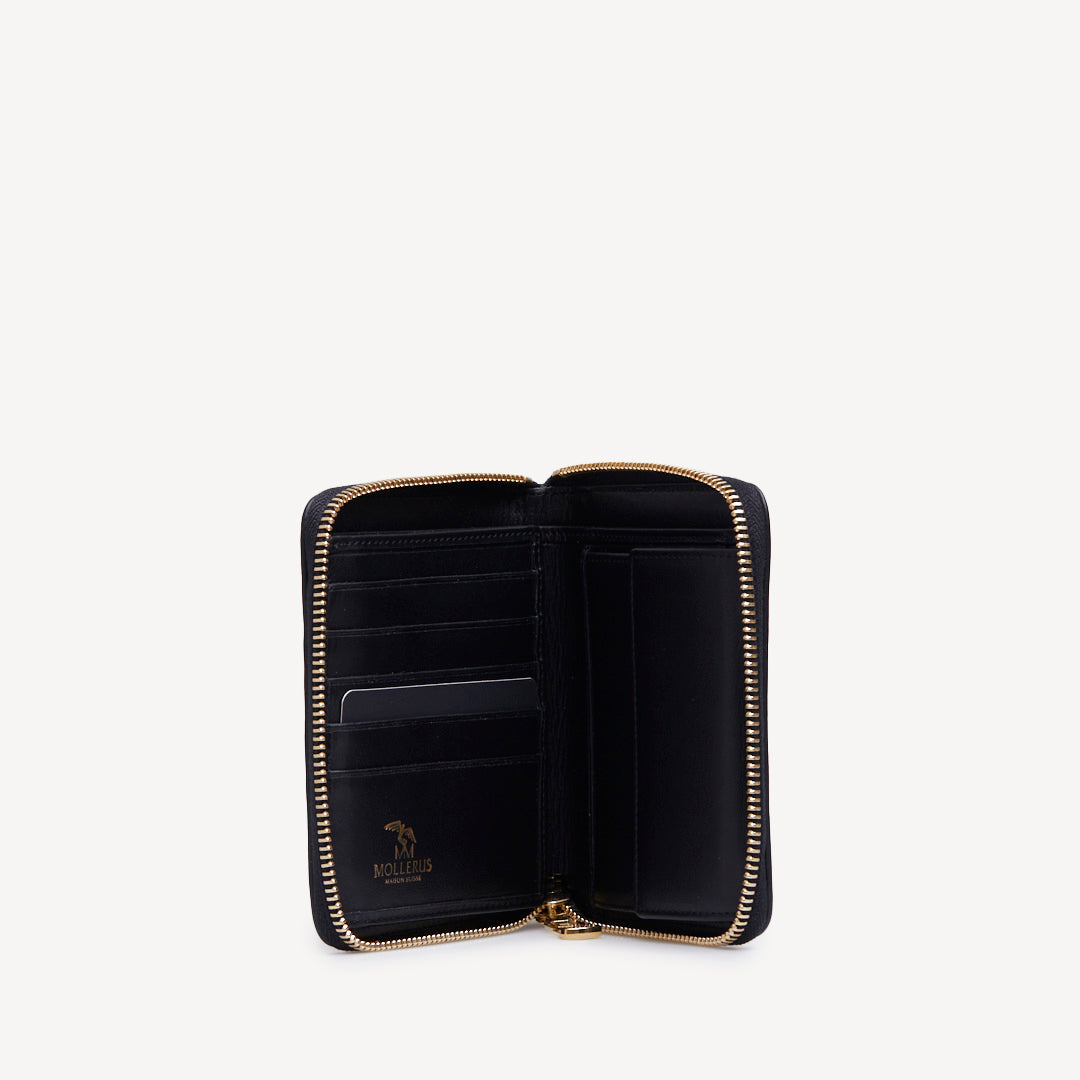 NIEDERHORN | Portemonnaie classic schwarz/gold - offen