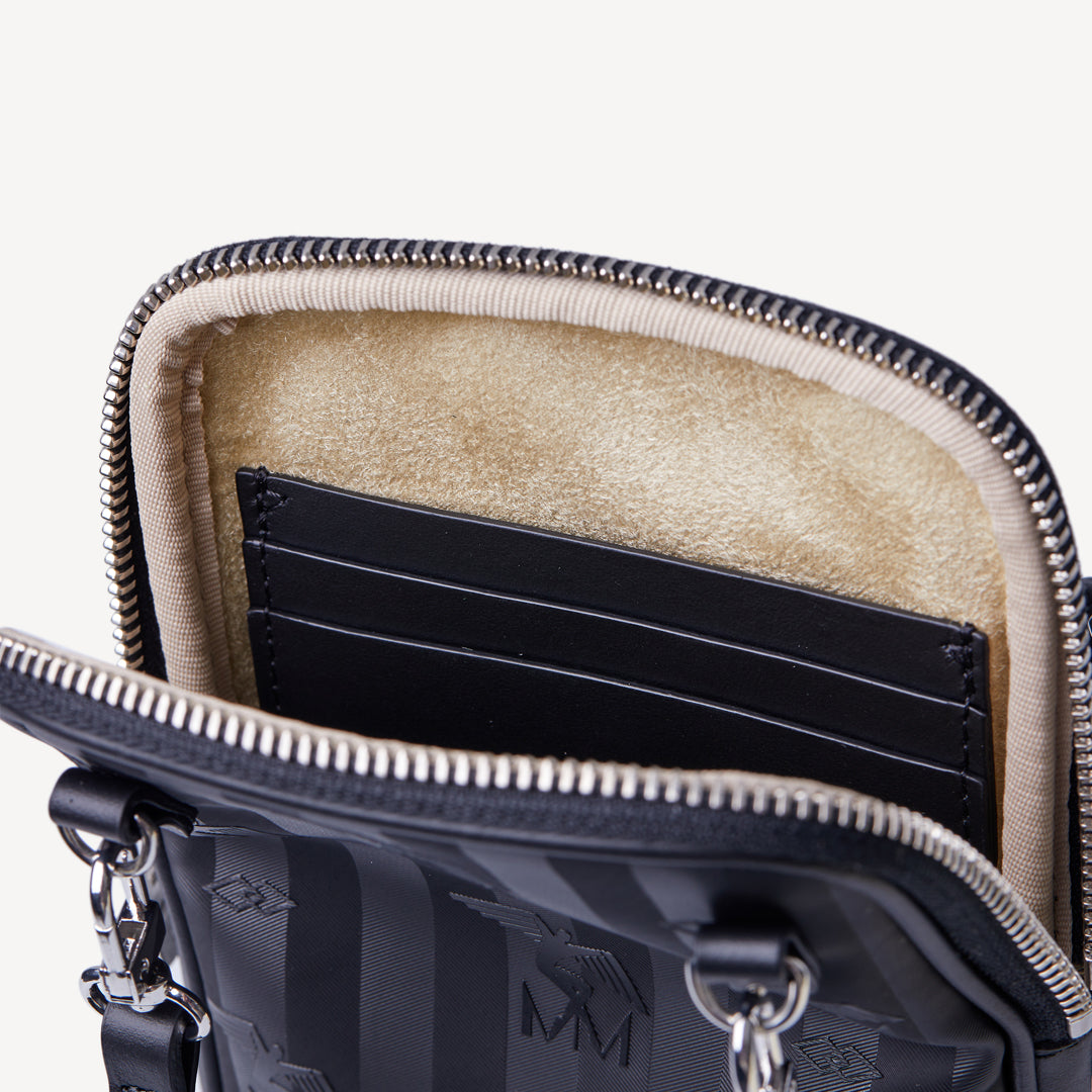 WILDHORN | Handyportemonnaie classic schwarz/silber - innen detail