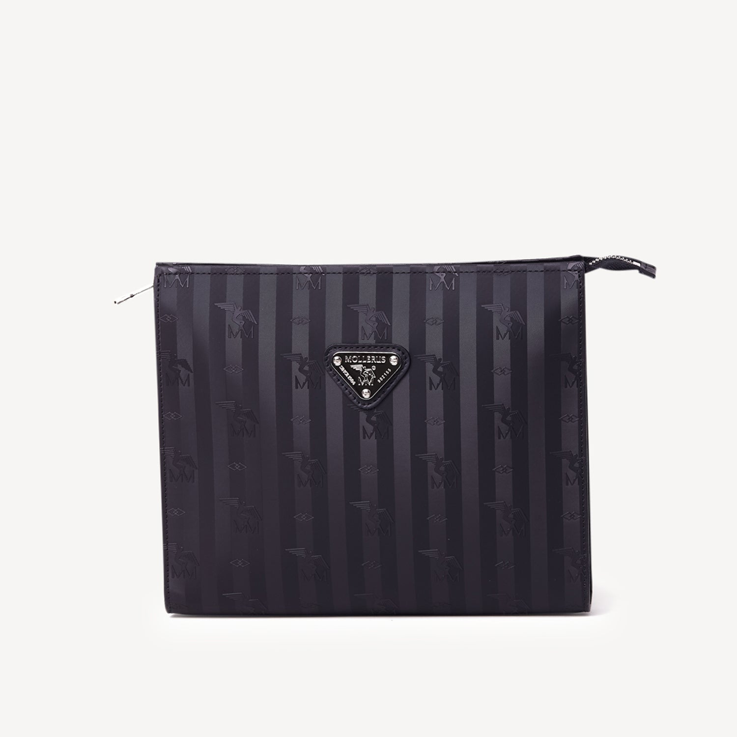 REUTE | Necessaire classic schwarz/silber- FRONTAL