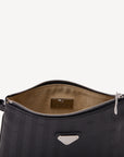 TAMINS | Umhängetasche classic schwarz/silber detail