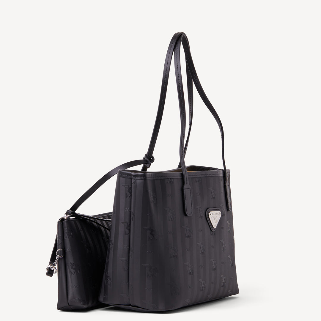 GENF | Shopper classic schwarz/silber - seitlich