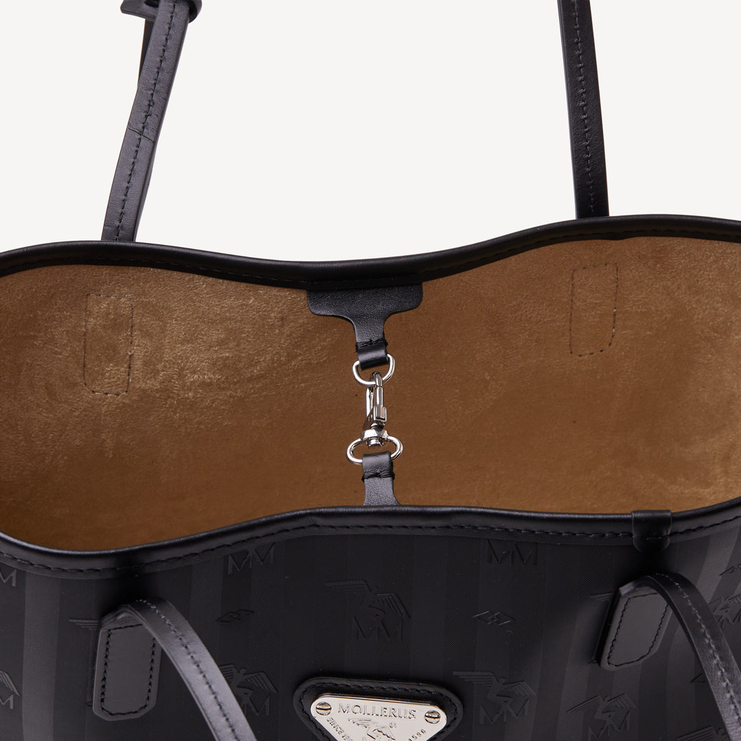 GENF | Shopper classic schwarz/silber - innen