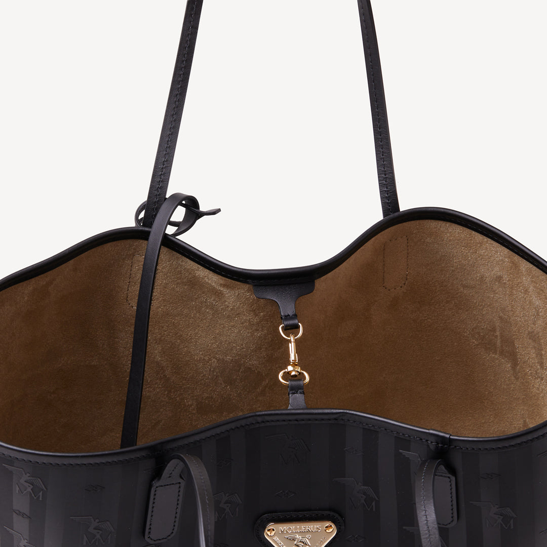 BERN | Shopper classic schwarz/gold - von innen