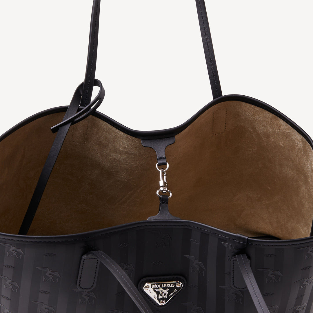 BERN | Shopper classic schwarz/silber innenfutter