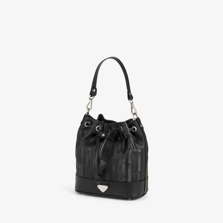 SION | Beuteltasche classic schwarz/silber - seiltich rechts