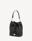 SION | Beuteltasche classic schwarz/silber - seiltich rechts