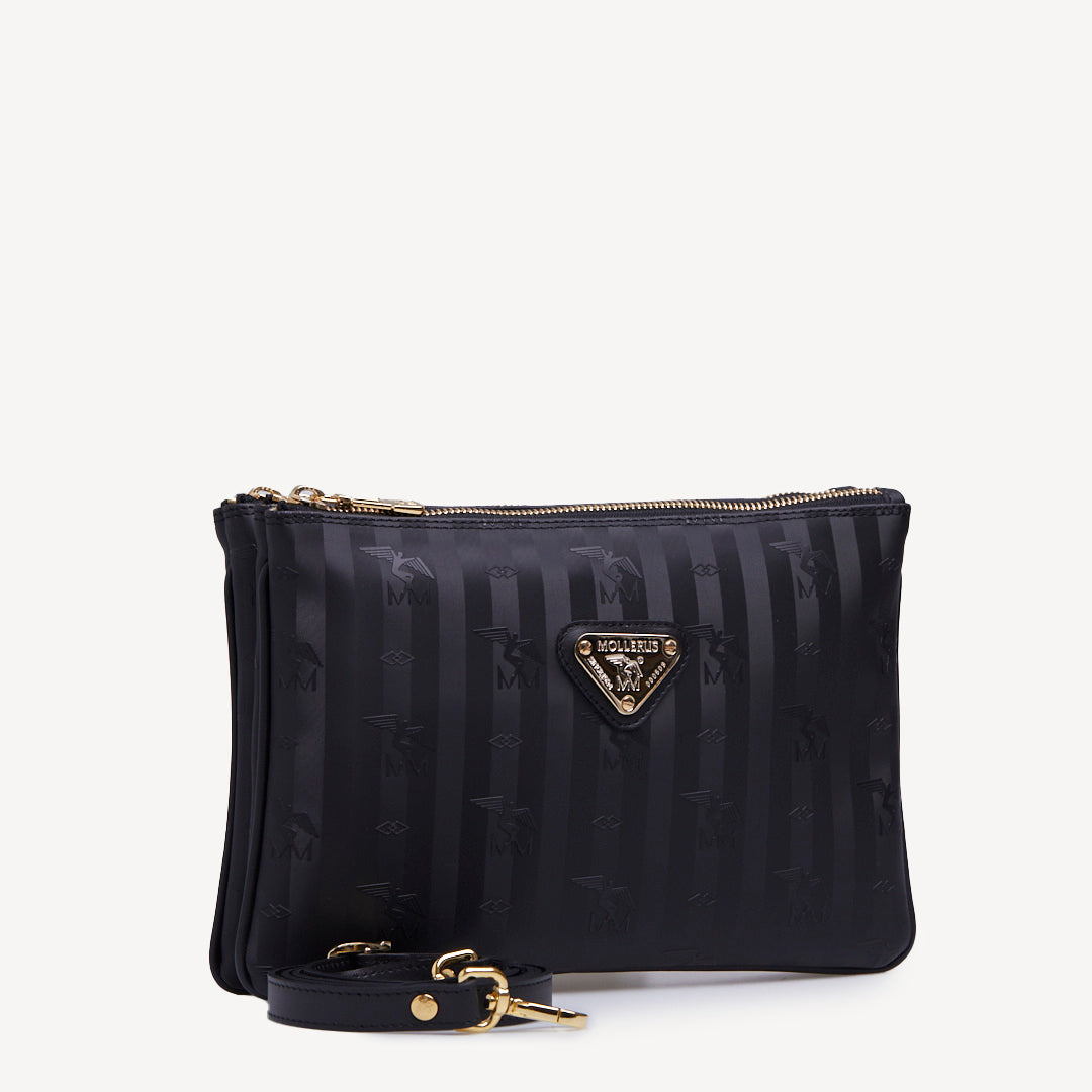 COPPET | Umhängetasche classic schwarz/gold - seitlich