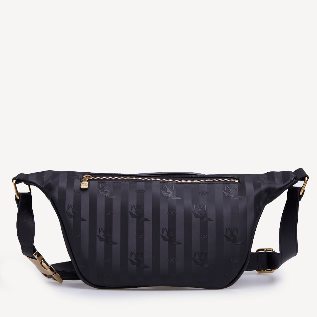 BRIENZ | Gürteltasche schwarz/gold - Rückseite Zipper