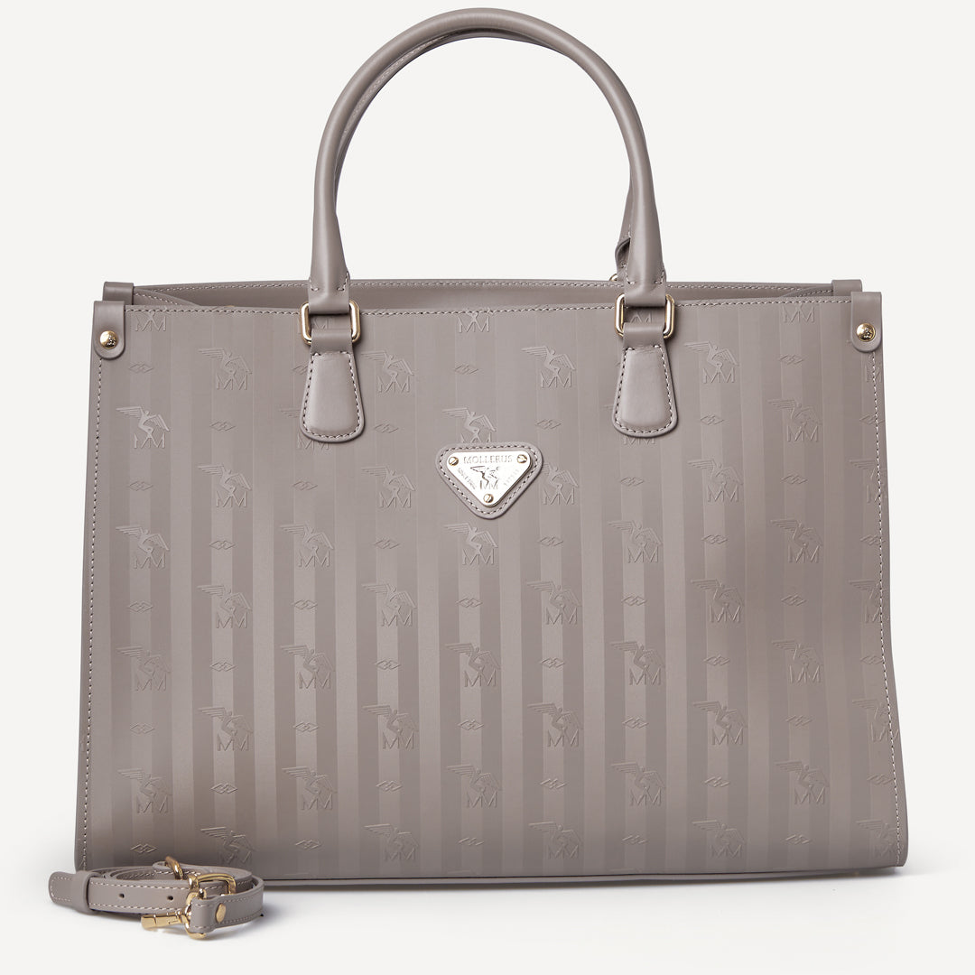 ZUG | Handtasche taupe grau/gold - frontal