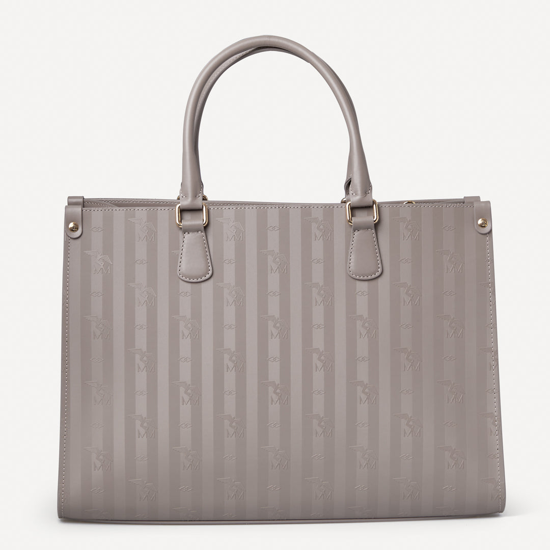 ZUG | Handtasche taupe grau/gold - hinten