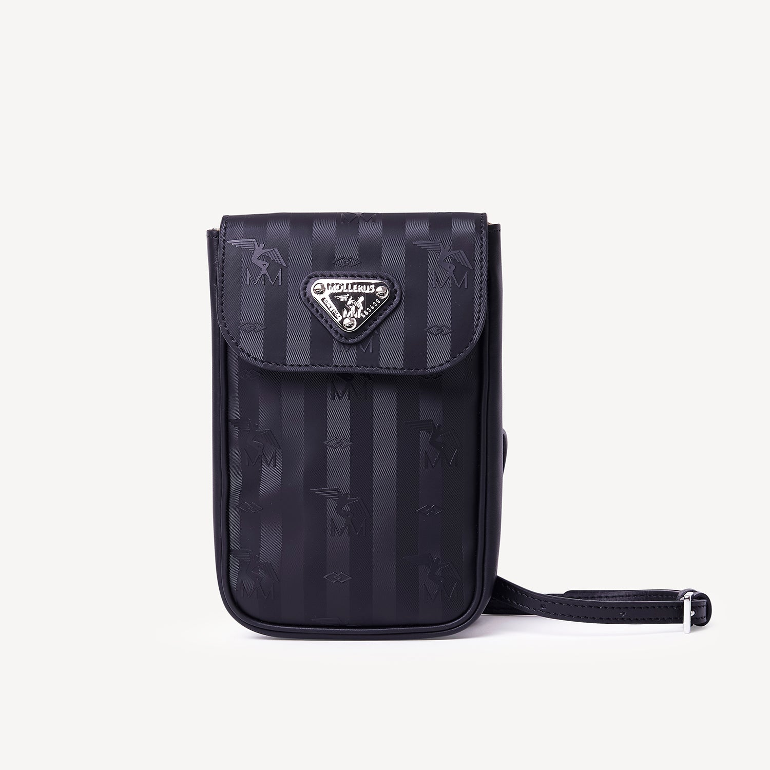 STEG | Handyportemonnaie classic schwarz/silber - FRONTAL