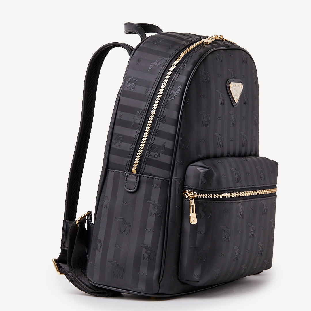 GLARUS | Rucksack schwarz/gold - seitlich