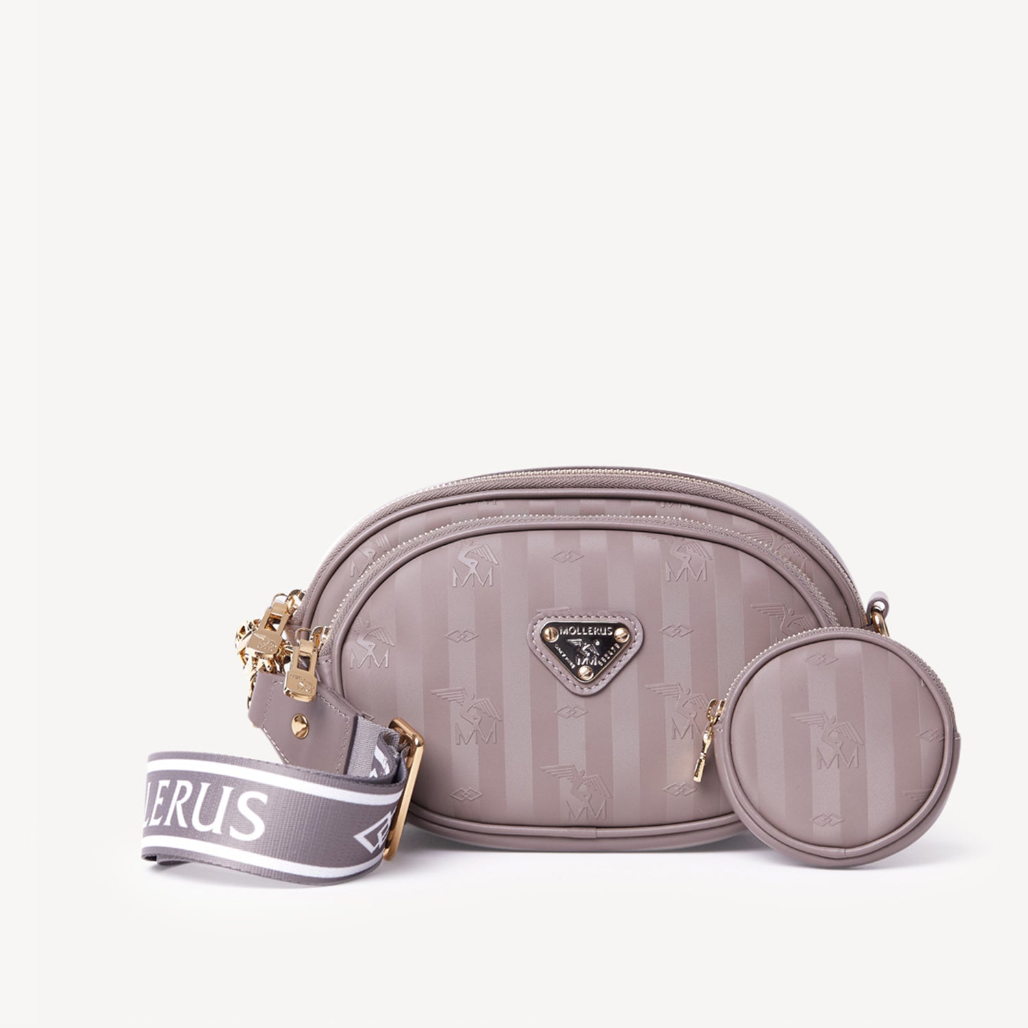GAMS | Umhängetasche taupe grau/gold - frontal