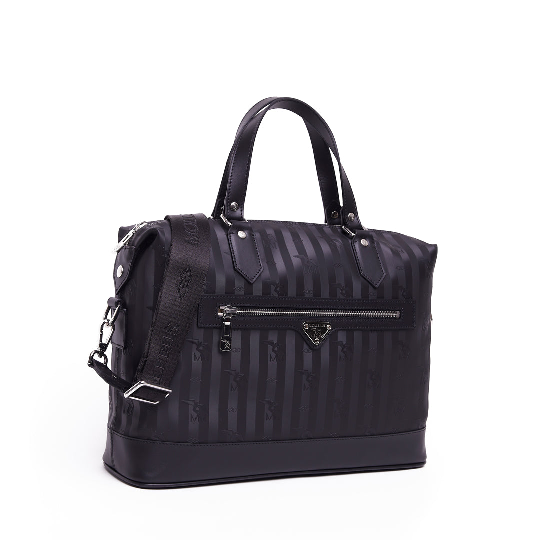 MONTANA | Handtasche classic schwarz/silber - FRONTAL