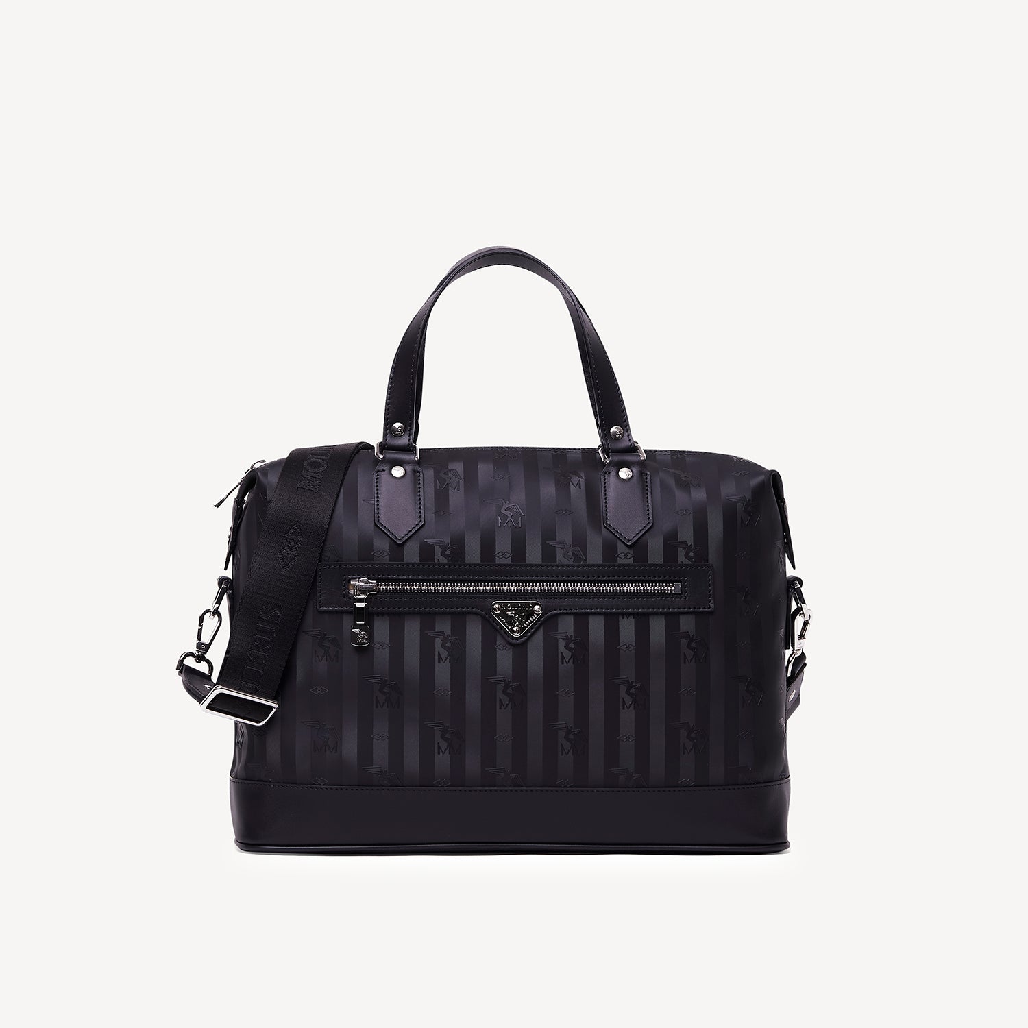 MONTANA | Handtasche classic schwarz/silber - FRONTAL