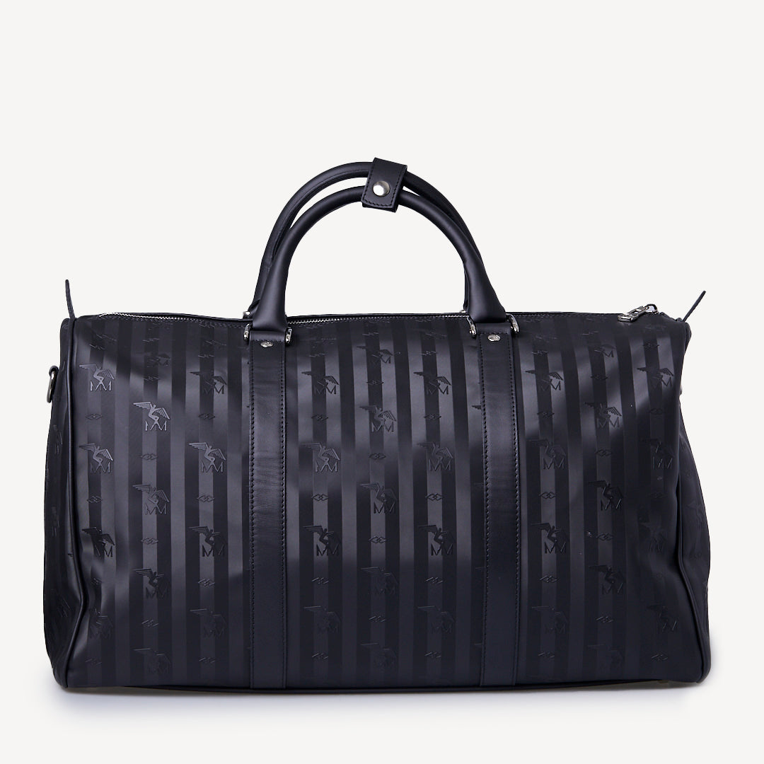 MADRID | Reisetasche schwarz/silber - von hinten