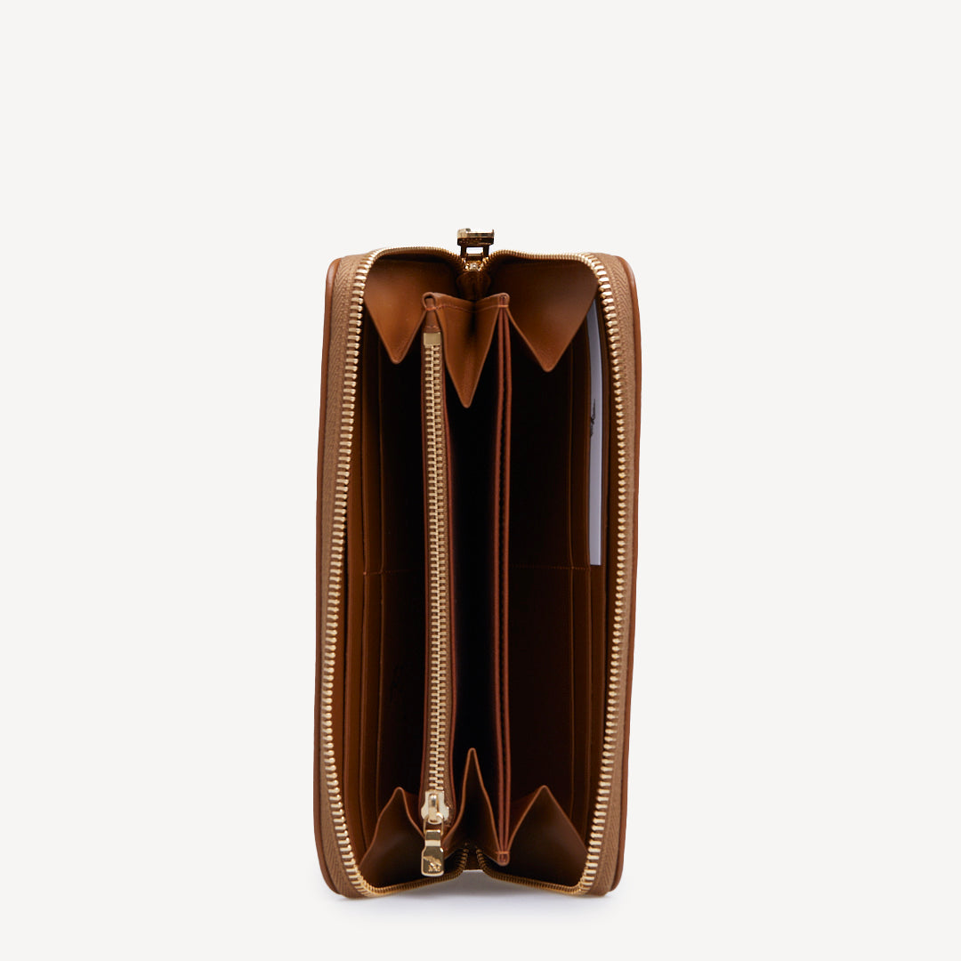 CLARIDEN | Portemonnaie Pecarus braun/beige/gold - offen