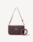 MISSY | Schultertasche Pecarus braun/beige/gold - FRONTAL