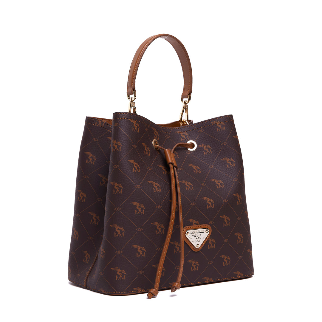 GRABS | Beuteltasche Pecarus braun/beige/gold - SEITLICH
