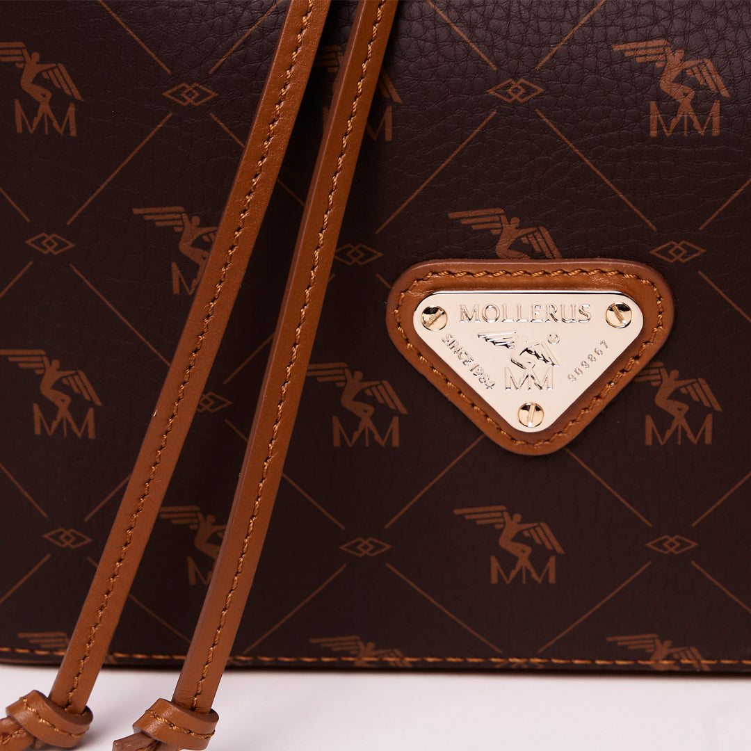 GRABS | Beuteltasche Pecarus braun/beige/gold - PLAKETTE