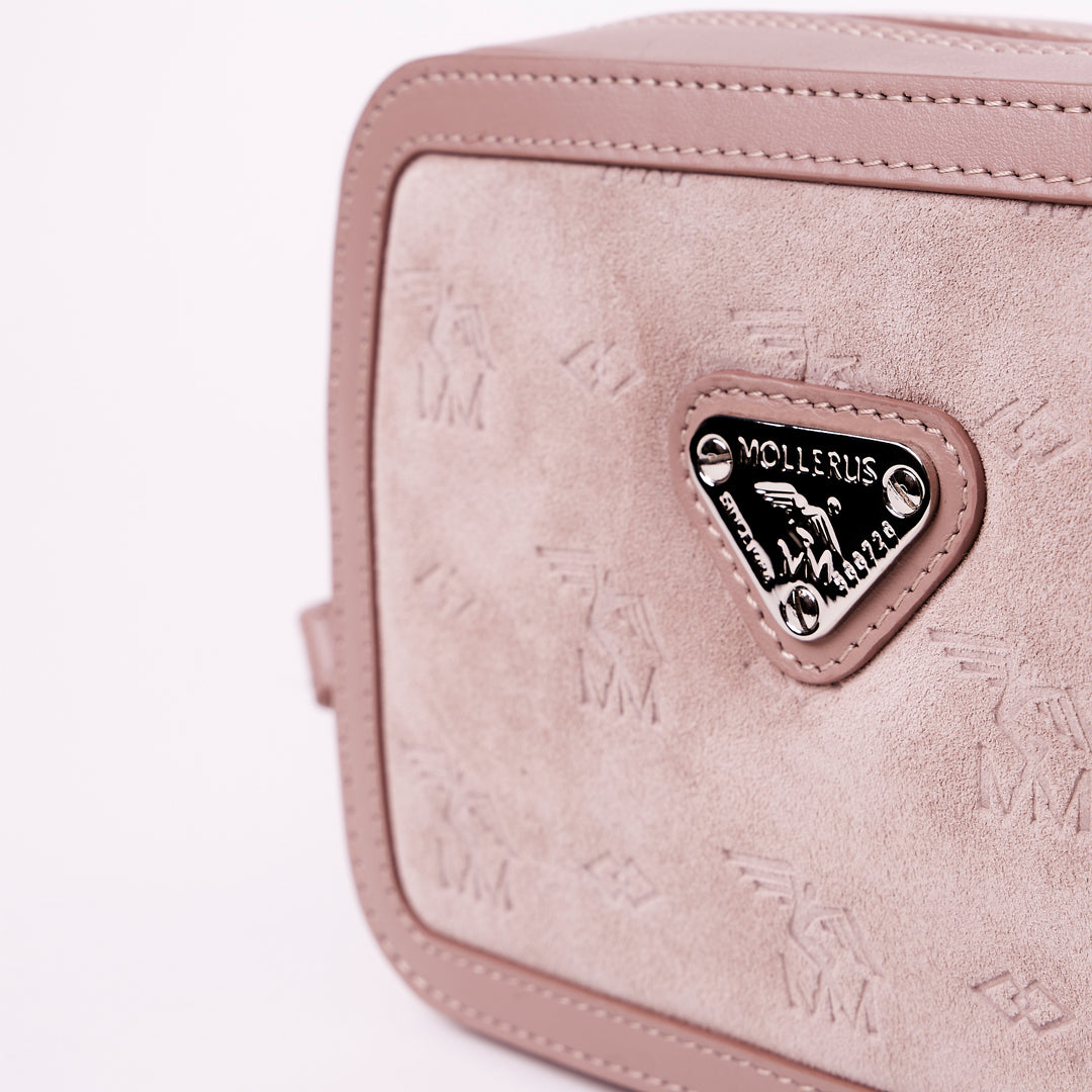 INWIL | Schultertasche Velour soft rosé/silber- DETAIL