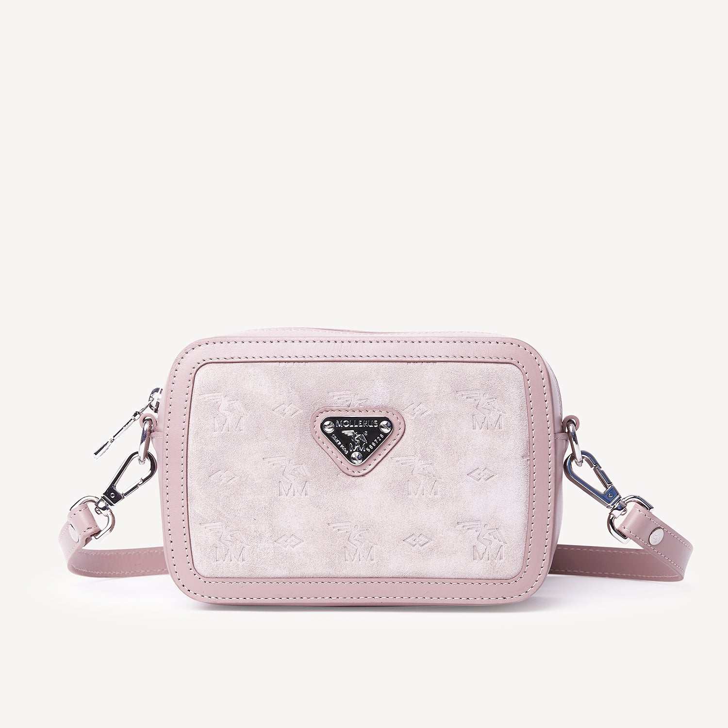 INWIL | Schultertasche Velour soft rosé/silber- FRONTAL