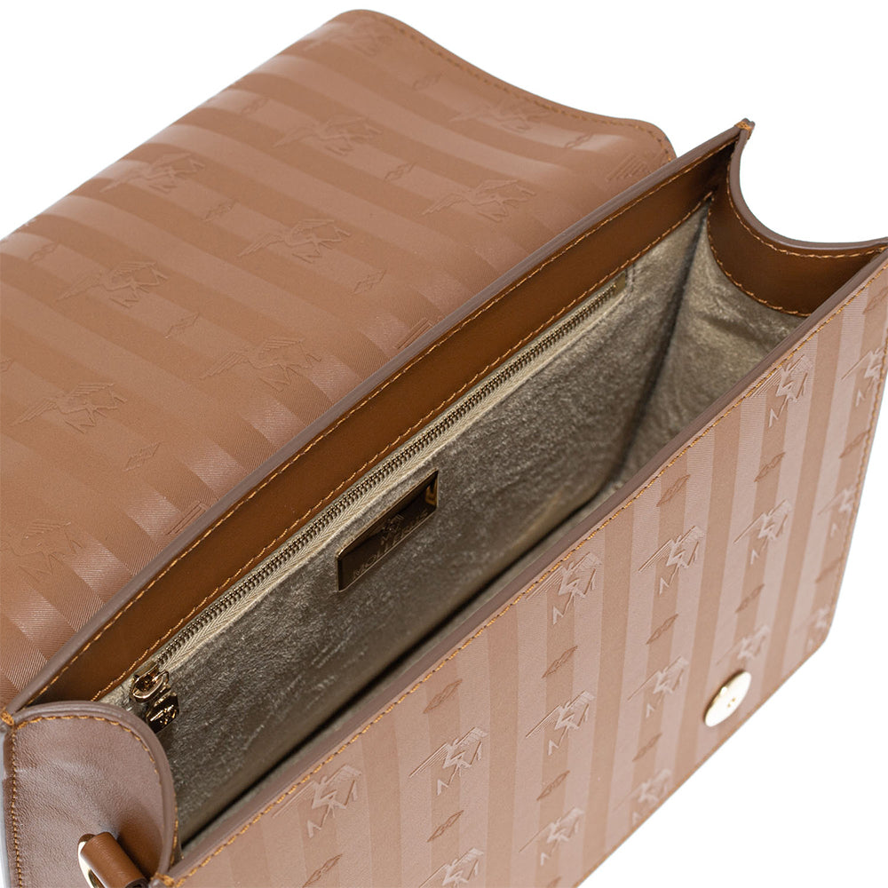 WIL | sac à bandoulière en cuir recyclé marron/or