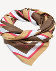 FOULARD | Seidenschal braun/beige/pink - frontal