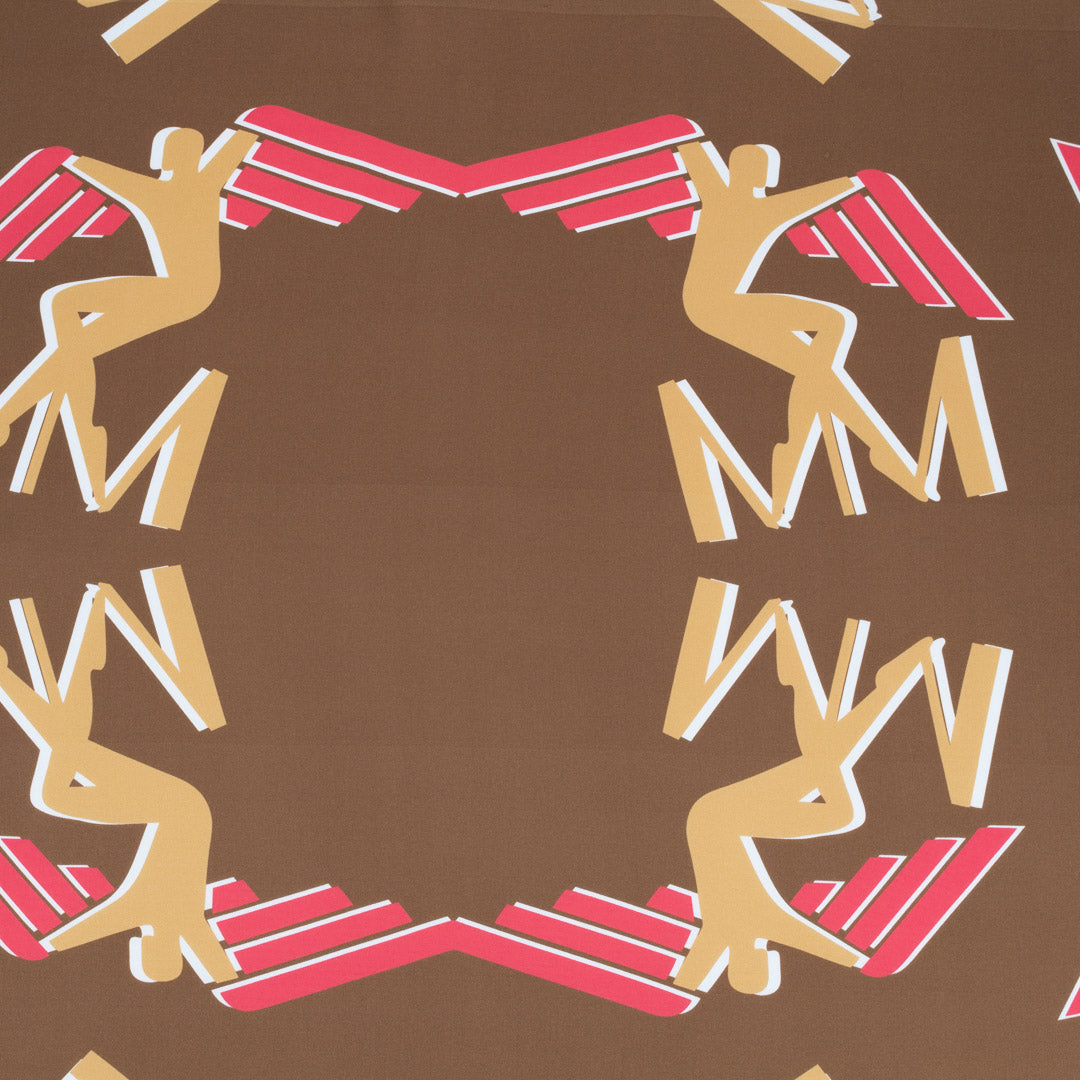 FOULARD | Seidenschal braun/beige/pink - Muster