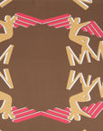 FOULARD | Seidenschal braun/beige/pink - Muster