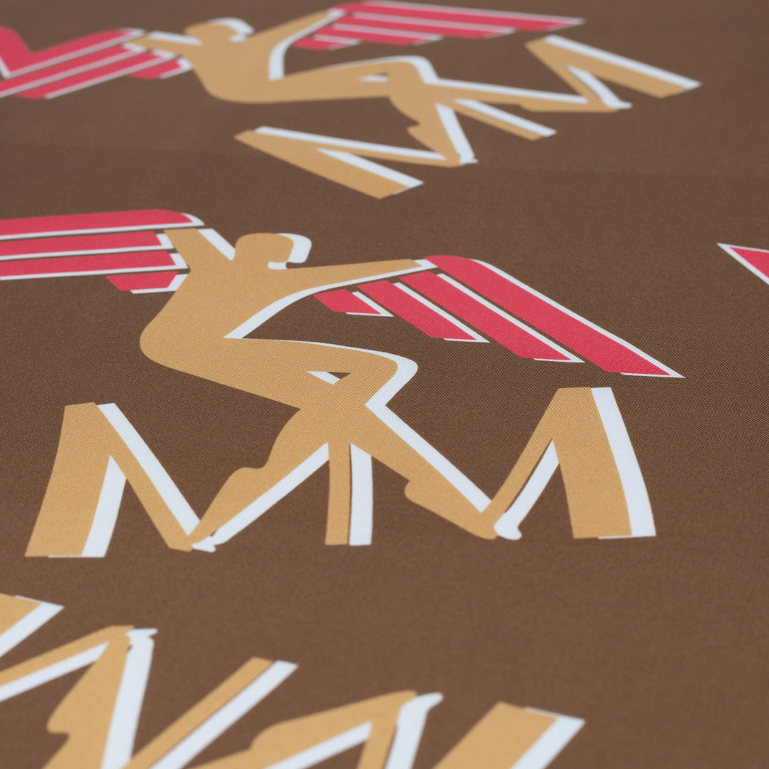 FOULARD | Seidenschal braun/beige/pink - detail