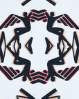 FOULARD | Seidenschal weiss/schwarz/rot - muster