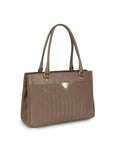 SULZ | Handtasche taupe grau/gold - SEITLICH
