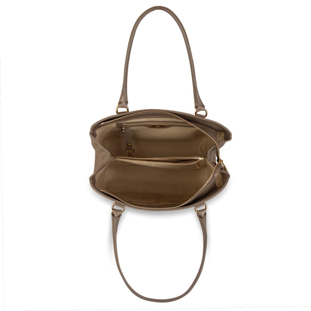 SULZ | Handtasche taupe grau/gold - INNEN