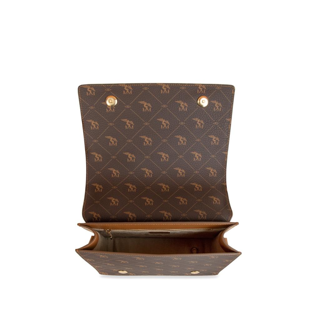 WIL | Umhängetasche Pecarus braun/beige/gold - INNEN